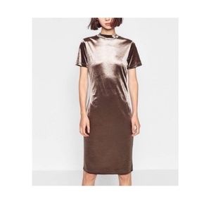 NWOT NASTYGAL COLLECTION Rose gold velvet dress